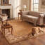 Tapis Delta2 traditionnel persan audacieux orange, vert et crème, lavable en machine, antidérapant, à poils courts, pour intérieur et extérieur, adapté aux animaux domestiques, idéal pour le salon, la chambre, la salle à manger, l'entrée, le corridor ou le bureau.-1535731356