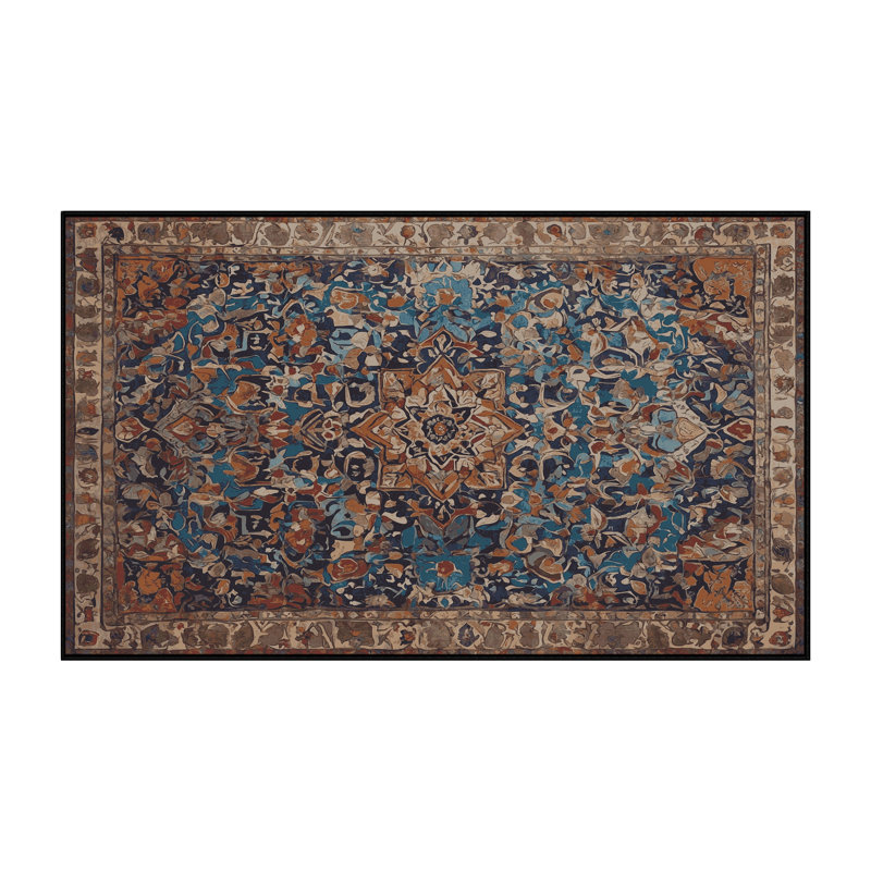 Machine Washable Black Area Rug, Rectangle 6' x 9'