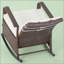 Fauteuil inclinable et berçant en rotin d'extérieur-507466904