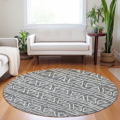 Tapis gris anthracite lavable à la machine Premium Prisco