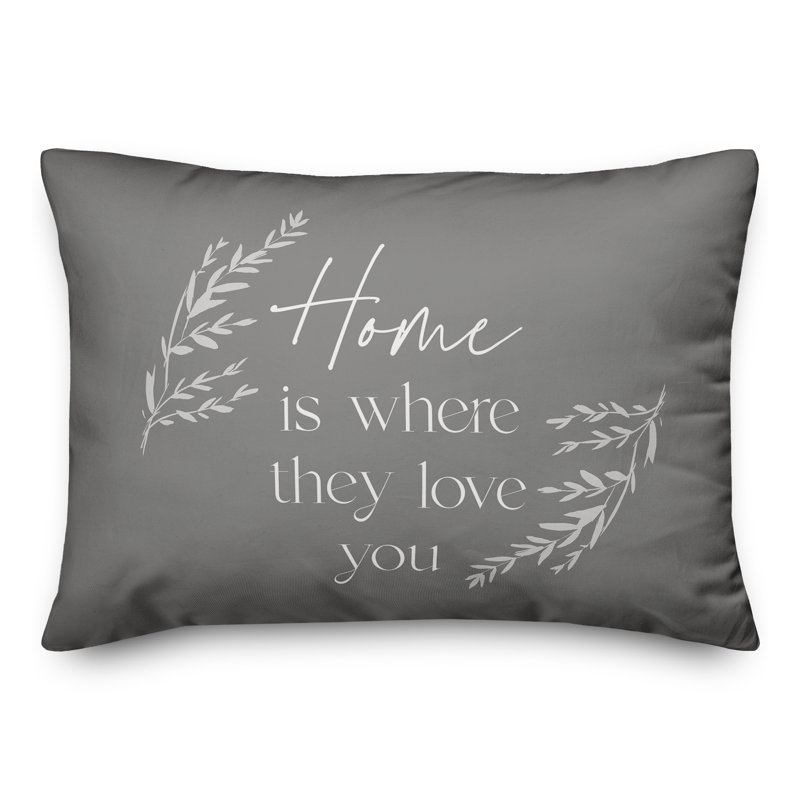 Coussin décoratif intérieur / extérieur en polyester , H 14 po x l 20 po, Gris