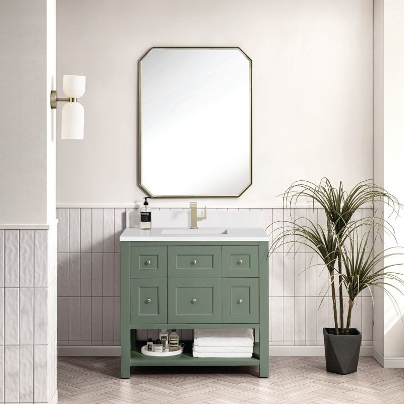 Breckenridge 36'' W Single Vanity, Smokey Celadon, White Zeus, Single-Hole