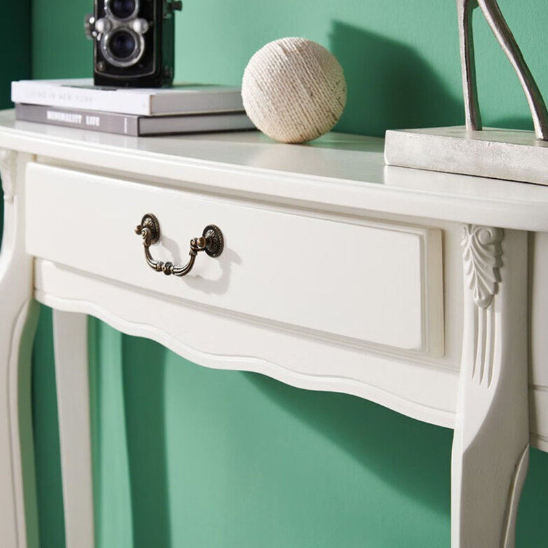 Console en bois massif de style américain, Blanc
