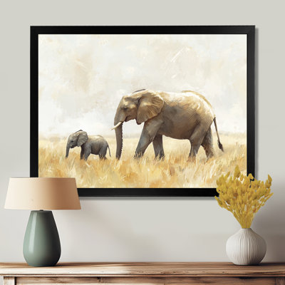 Éléphant avec son bébé en Afrique - Éléphant, art mural