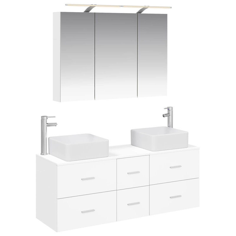 Vanity & Mirror Set, White