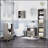 kleankin Pedestal Sink Storage Cabinet, Bathroom Under Sink Cabinet with 2 Doors and Open Shelf