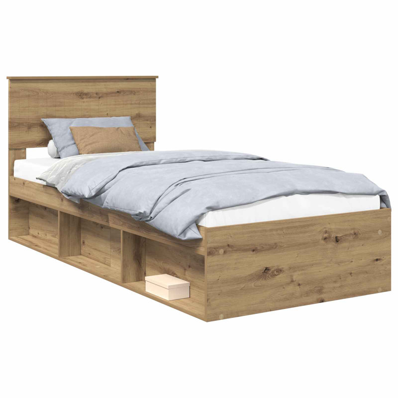 Solid Wood Bed, Single (3'), Artisian Oak