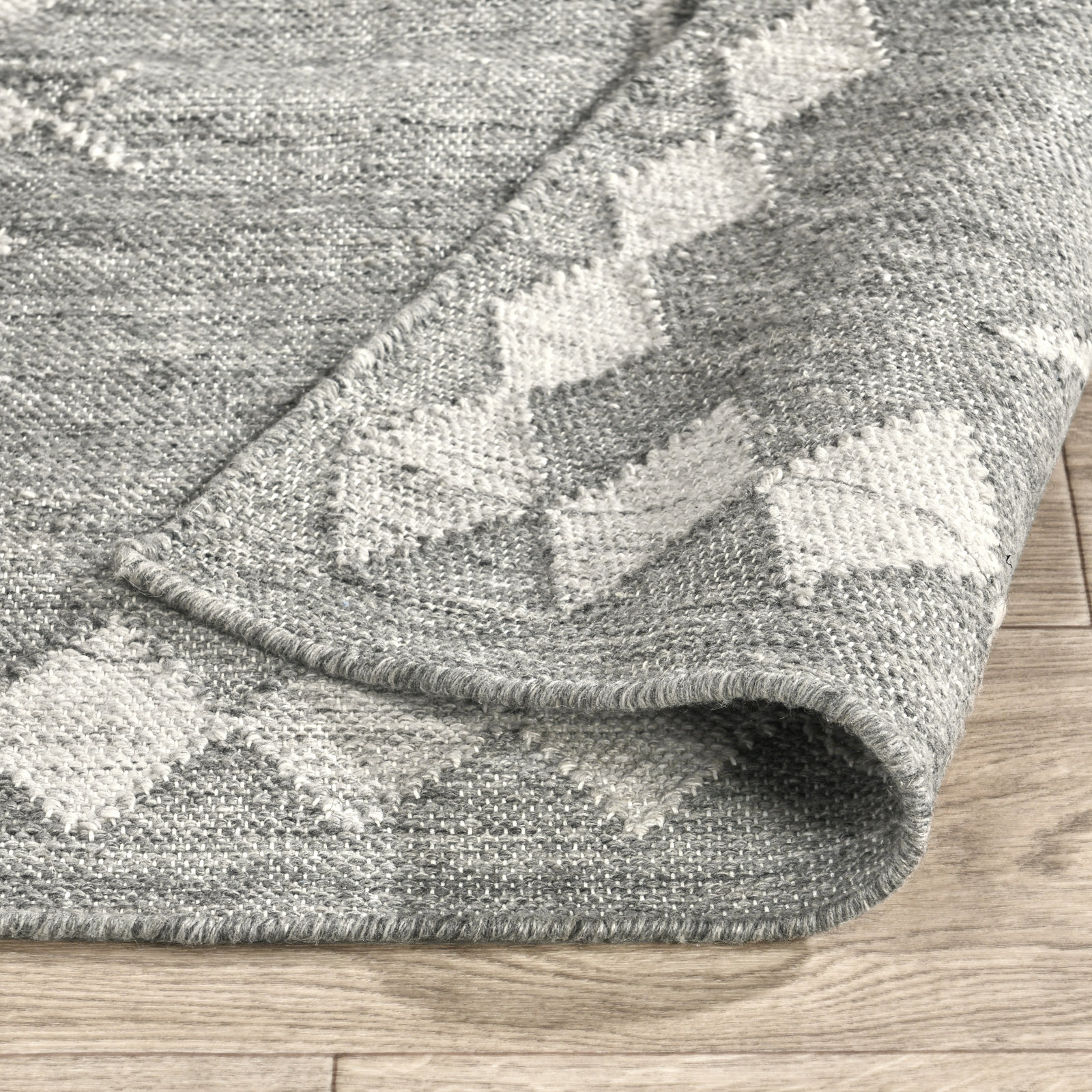 Gray Hand-Woven Outdoor Rug, Runner 2.6' x 8'