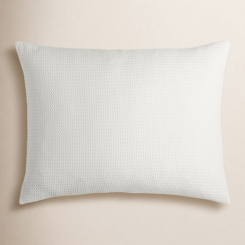 Felix Cotton Waffle Sham Set, Standard, White