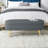 Ottoman Oval Storage Bench, Flannel With Metal Legs-Dark Gray(43.5"X16"X16")-750142559