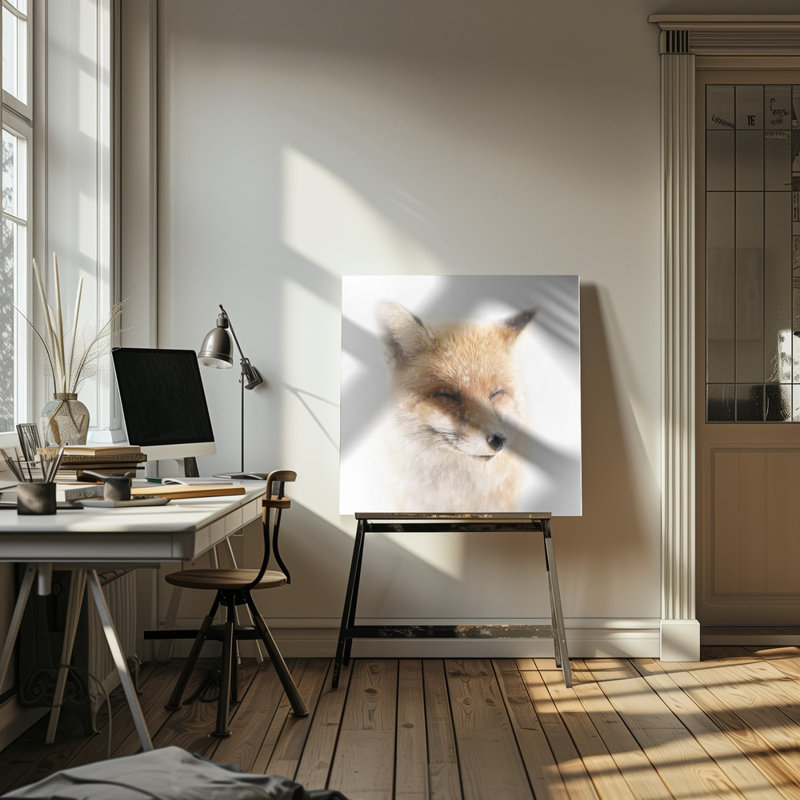 "Satisfied", art mural sur toile tendue, H 16 po x l 16 po