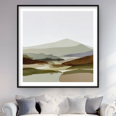 Peaks - Landscapes Brown Framed Matted Print for Home Decor