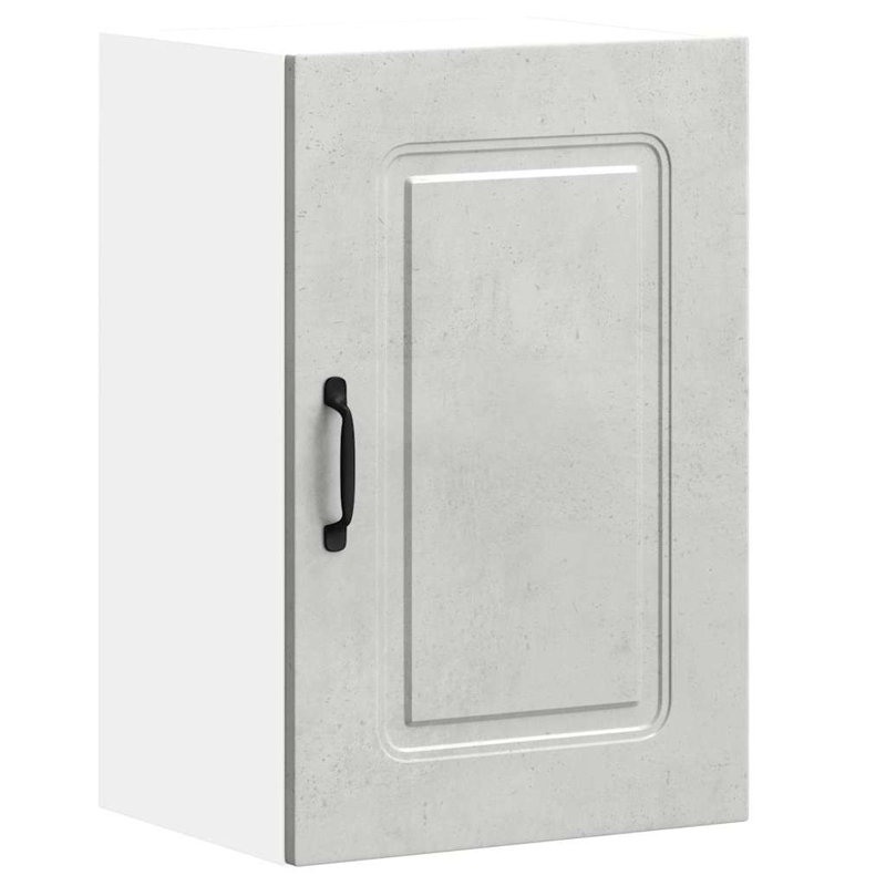 vidaXL Kitchen Wall Cabinet Engineered wood Medium, 23.6in H x 15.7in W x 12.2in D, Concrete Gray