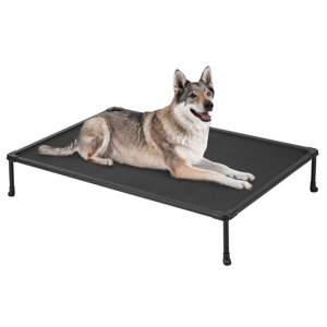 Tucker Murphy Elevated Bed Chewproof Cooling Raised Dog Cots Beds, Outdoor Metal Frame Pet Training Platform (color May vary ours is tan)