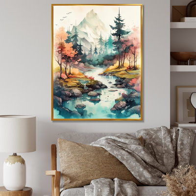 Colored Mountains and River III, reproduction d'art sur toile