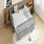 Lit plateforme simple avec garde-corps, structure de lit simple en bois massif, peut être converti en lit plateforme double gris-1062004762-1062004763