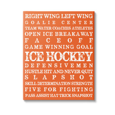 Ice Hockey Phrases Canvas Wall Art Design By Melody Hogan