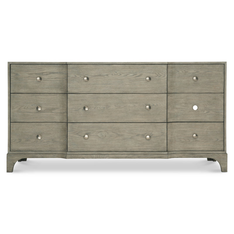 Gray Coastal 9-Drawer Soft Close Dresser
