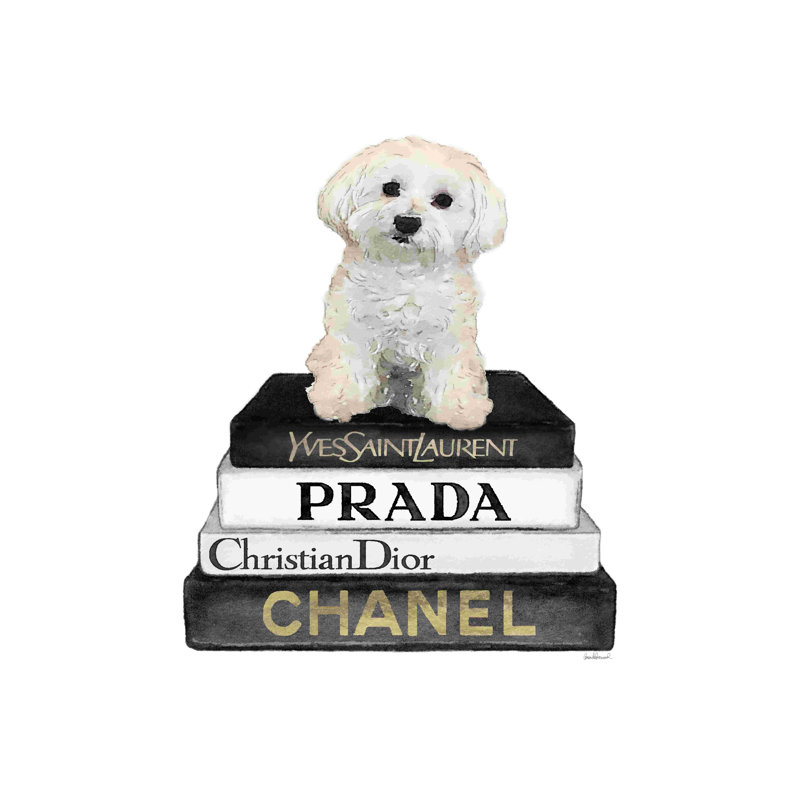 Bichon frisé - peinture sur toile tendue, H 30 po x l 20 po