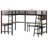 Metal Loft Bed with LED Lighting, Dual Desks, Storage Shelves & 2 Charging Stations
