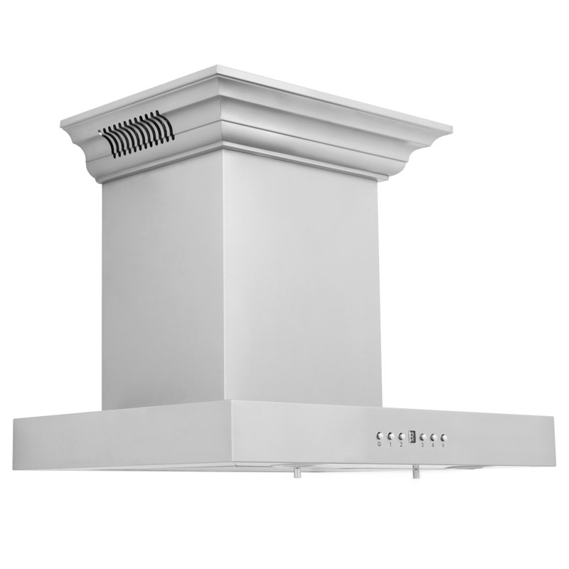 Hotte murale à conduit 24 "Zline Crownsound ™ avec haut-parleurs Bluetooth intégrés, Acier inoxydable