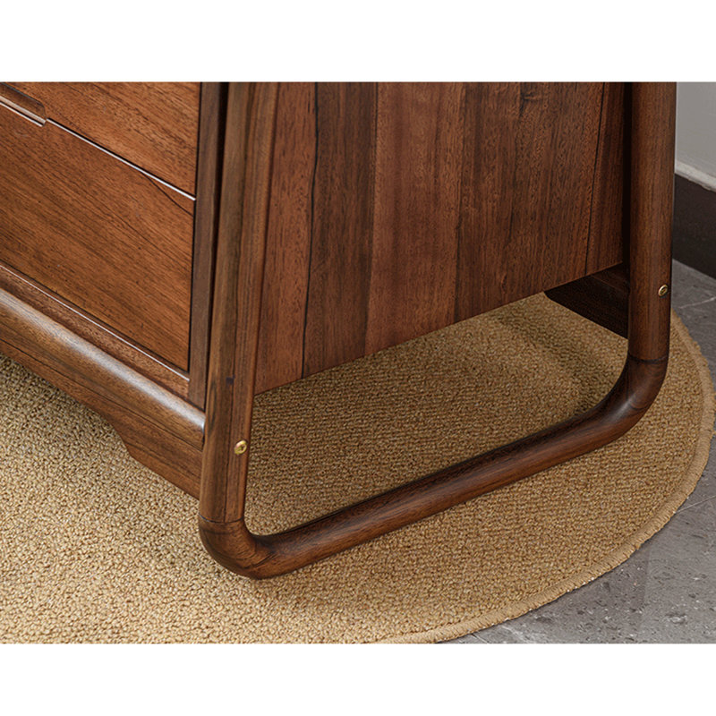 Solid Wood Coat Rack with Double Drawers