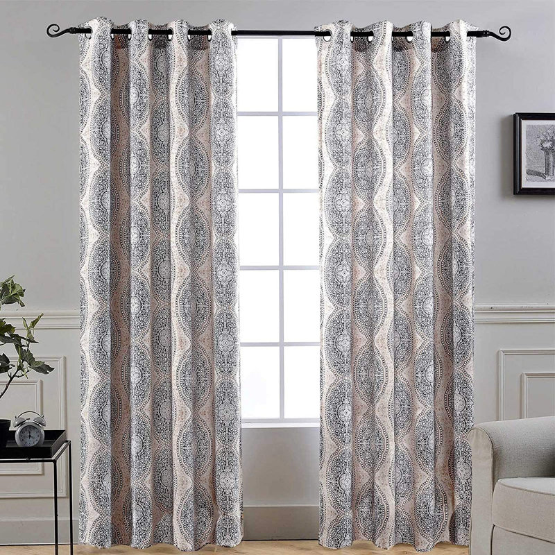 Ishpeming Room Darkening Curtain Pair, 52“ W x 96" L, Beige/Gray