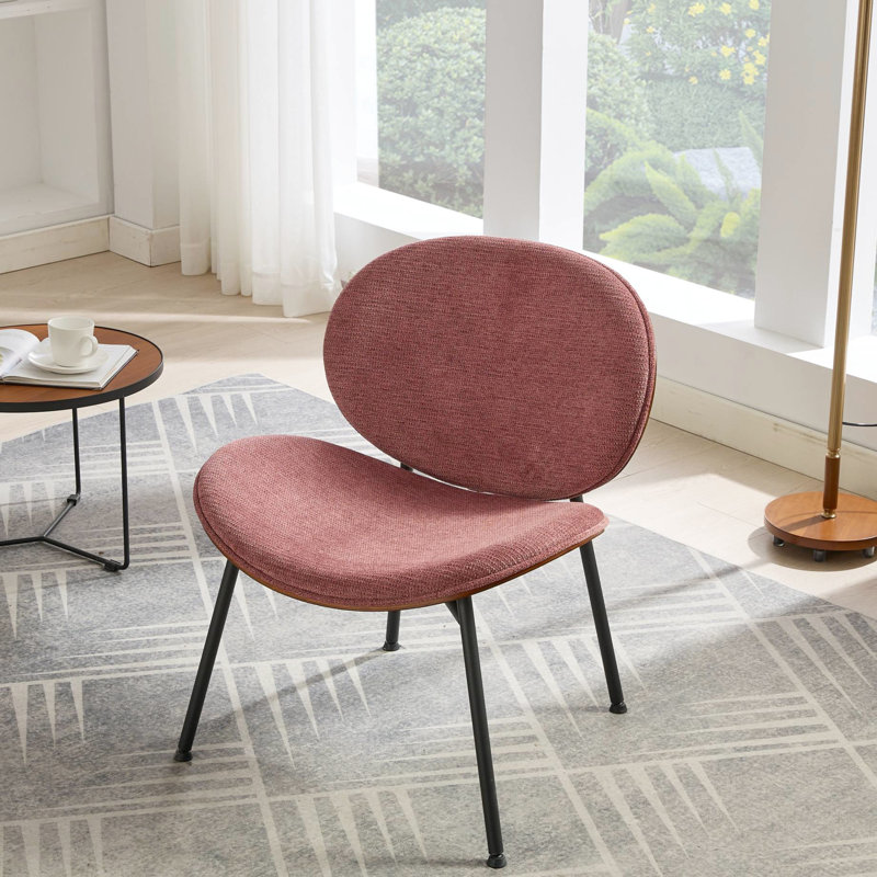 Chaise Shell en rouge, fabrication stable et solide, coussin de siège confortable, chaise de style Mid-Century à élément décoratif, dossier, structure en noyer, convient à l'espace de vie principal, 14,1 po Largeur du colis