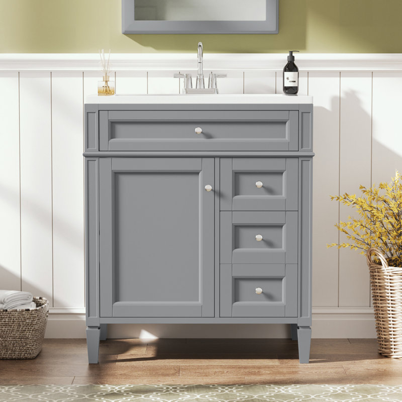 Rangement pour salle de bain Pollark, Gris, Argent