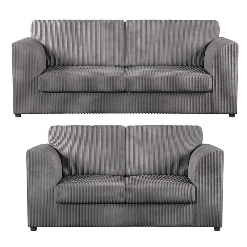 5 Seater Corduroy Sofa, Grey