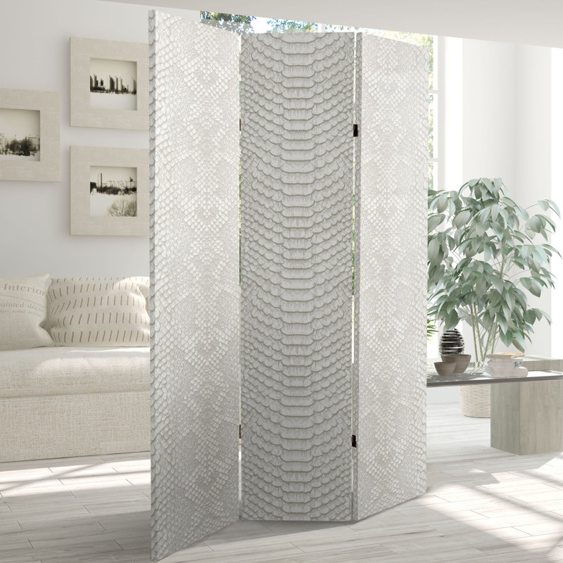 Paravent en simili peau de serpent, Blanc