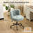 Plush Velvet Swivel Chair Antique Bronze Base  With Wheels-1086299106