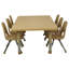 24" x 60" Rectangle T-Mould Activity Table with Adjustable Tiny Tot Legs-109512140-109512146-109512149