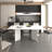 Extendable Faux Marble Dining Table for 6-10, Modern Rectangular Expanding Kitchen and Conference Table
