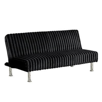 Hini Fold Out Futon Sofa Bed, Modern Chrome Metal Legs