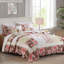 Ensembles de courtepointe en coton à motif floral rouge à motif floral 3 pièces HoneiLife Eva -118158352