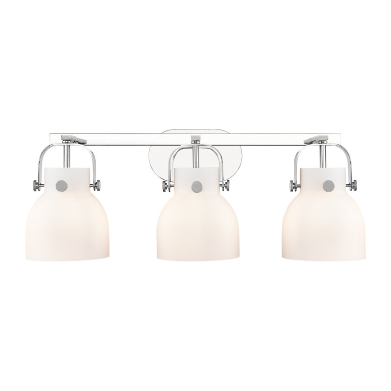 Luminaire de meuble-lavabo mural 4 po 6 lumières Slovan, Blanc, Chrome poli, Trois lumières