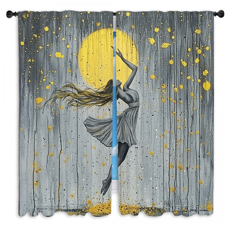 Rideaux de fenêtre au clair de lune, rideaux parisiens romantiques - 2 panneaux, L 20 po x L 82 po