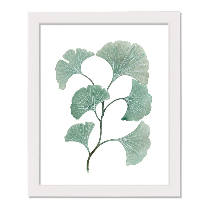 Gingko vert aquarelle - reproduction de cadre photo unique