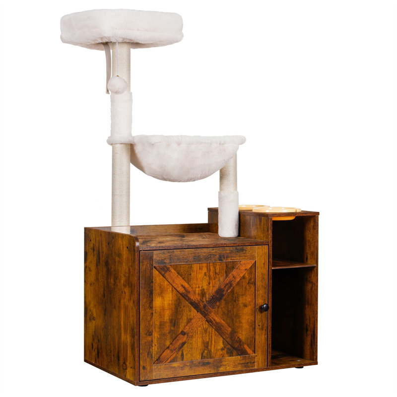 Fanka Cat Tree, 48.03" H x 17.72" W x 28.35" L, Brown