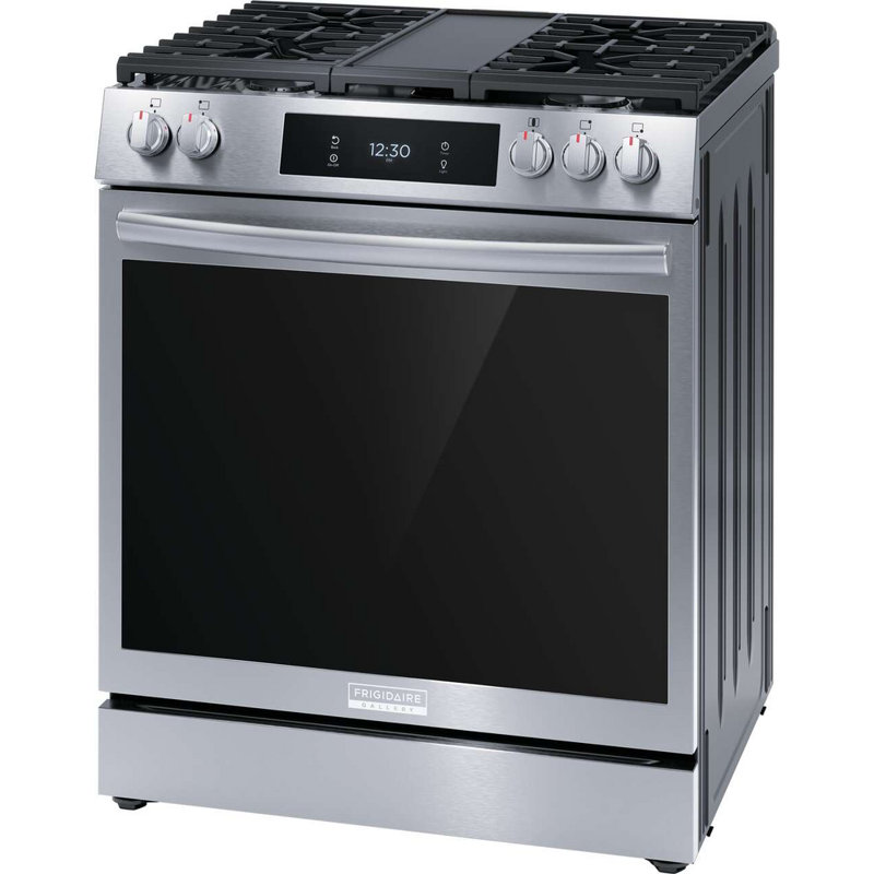 Frigidaire Gallery 30" Front Control Gas Range With Total Convection, Silver
