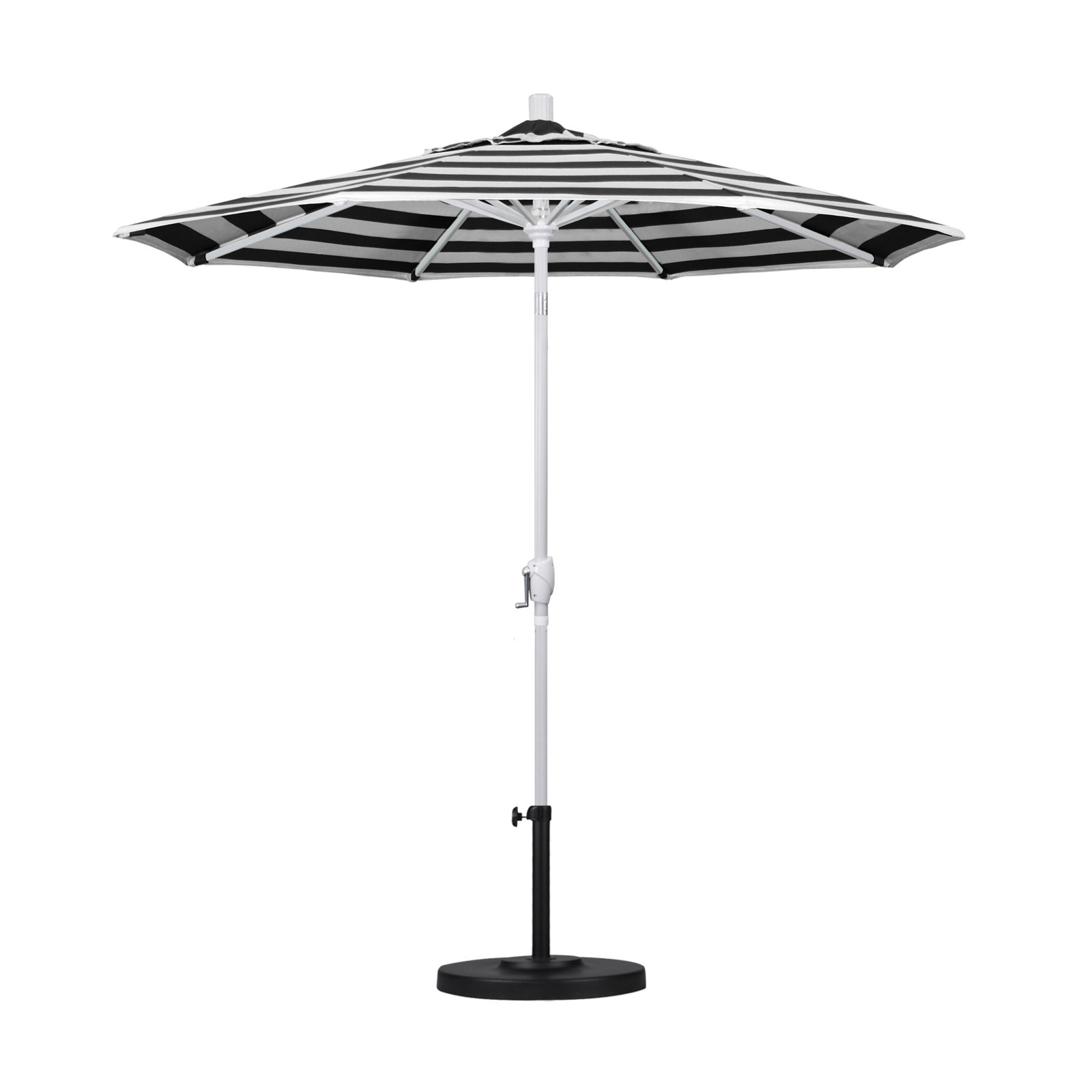 90'' Outdoor Umbrella, Sunbrella®, White, Cabana Classic Black Stripe Sunbrella®