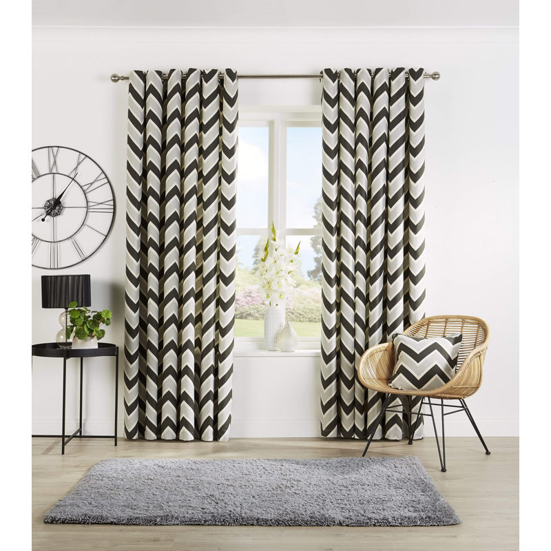 Room Darkening Curtain Panel Pair, Grey, 183cm Width x 117cm Drop