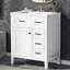 Meuble-lavabo sur pied 30 po - Armoire blanche avec lavabo en céramique et tiroir moderne-295949113