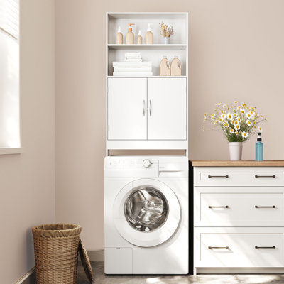 Keedyn 77" H Freestanding Over-the-Toilet Storage Cabinet
