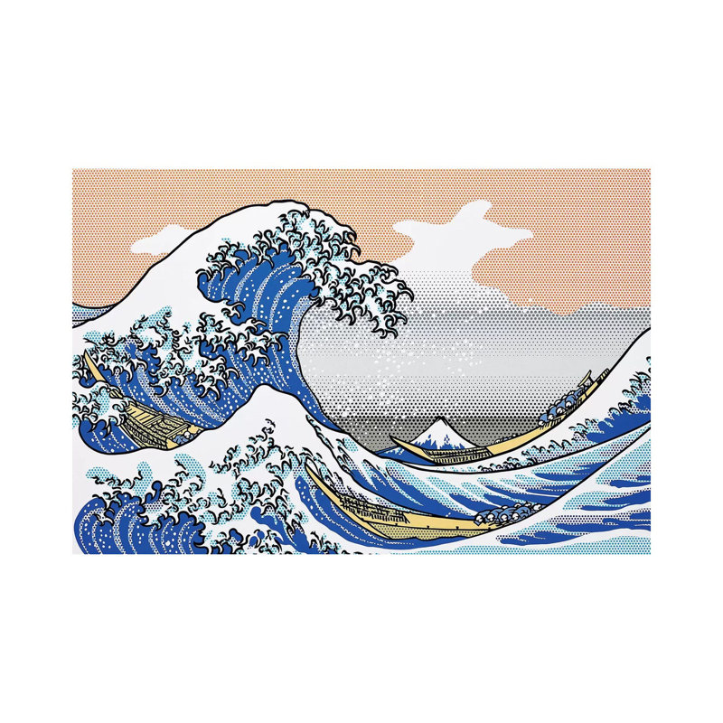«The Wave» par Toni Sanchez - impression d'art graphique, H 26 po x l 40 po x 1,5 po, Toile tendue