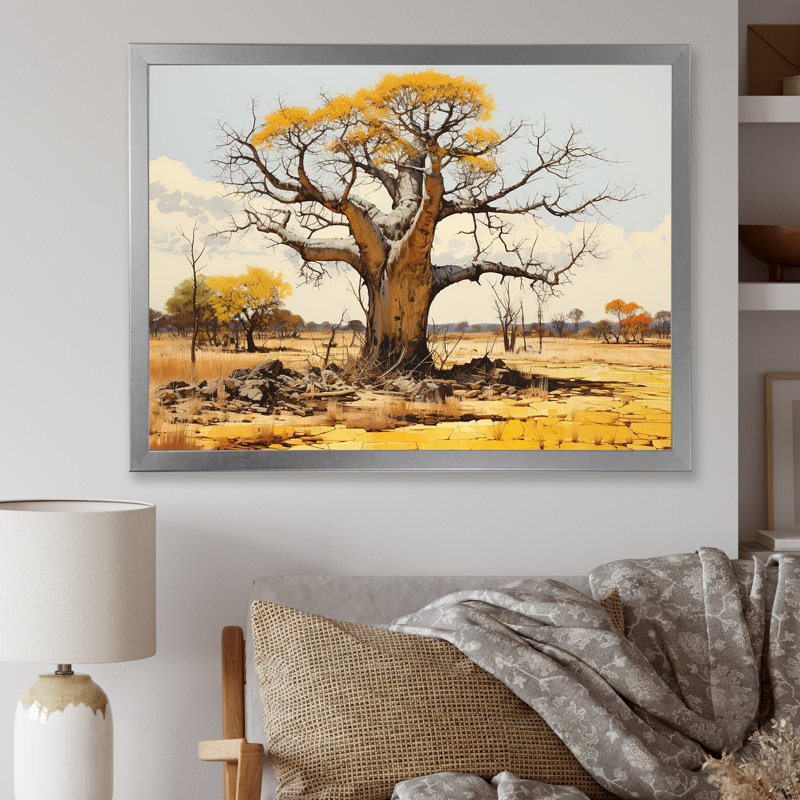 Desert Baobabs Resistance sur toile, H 30 po x l 40 po x P 1,5 po, Cadre photo argenté