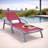 Outdoor Patio Reclining Chaise Lounge with Wheels, Powder-Coated Aluminum Frame and Breathable Sling Mesh, Adjustable Backrest for Poolside and Deck Use-124823768-124823771