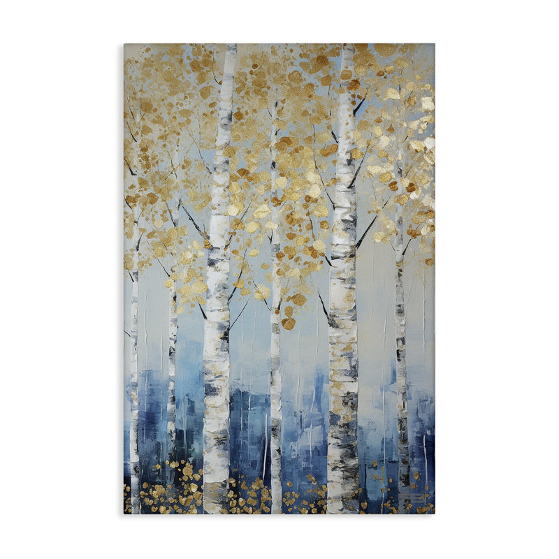 "Autumnal Birch Forest", art mural par Roozbeh Bahramali, H 24 po x l 16 po
