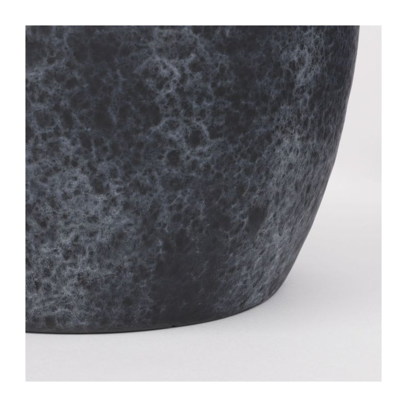 Outen Pot Round , 31cm H x 33cm W x 33cm D, Black
